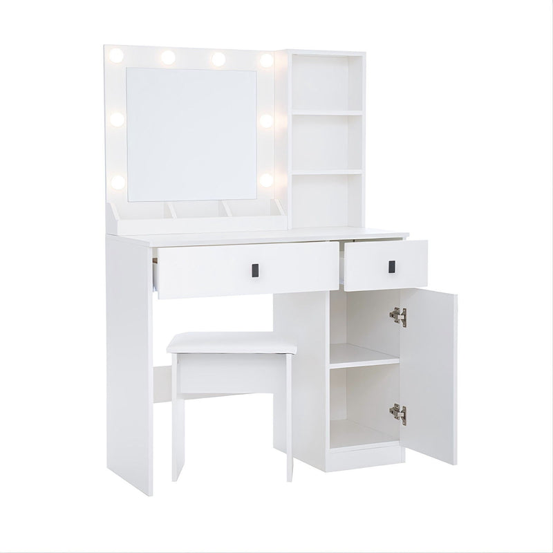 Wood Lighted Two Drawer Dresser (714435) - White