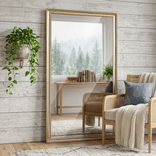 Load image into Gallery viewer, Wood Square Framed Cheval Mirror - Burnt Orange
