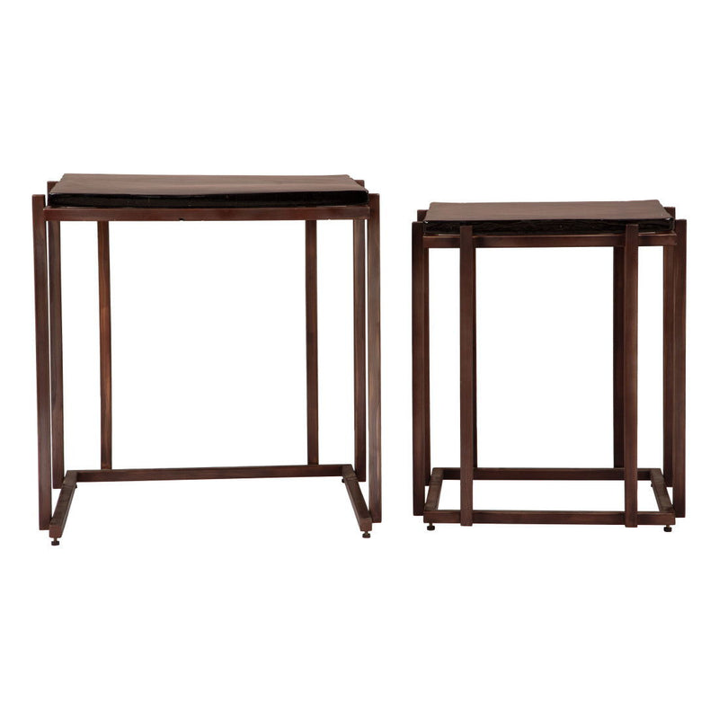 22" Pedestal Iron End Table - Bronze
