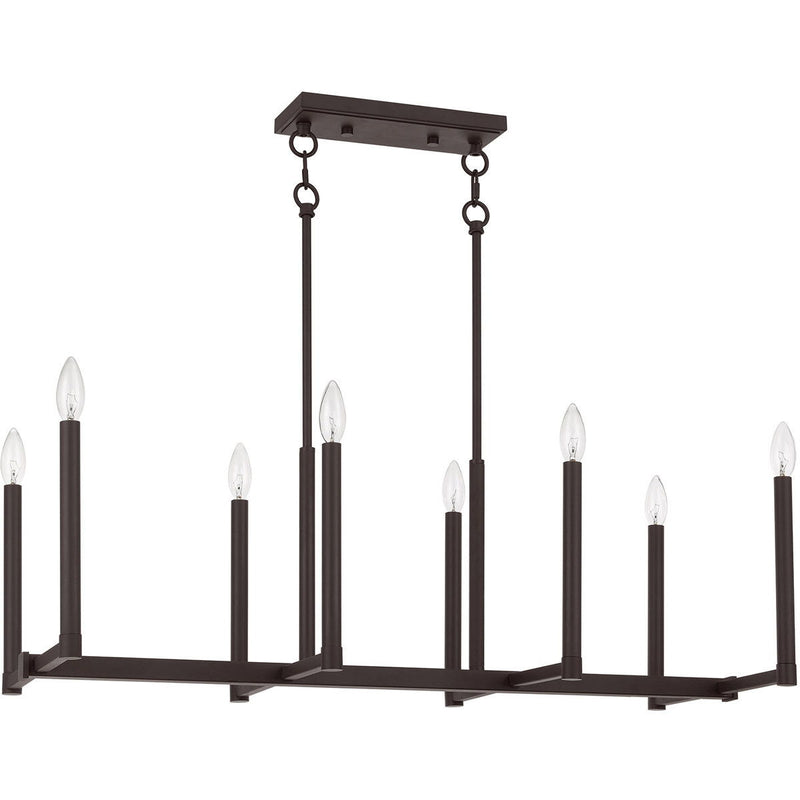 18'' Eight Light Dimmable Chandelier With Shades - Bronze