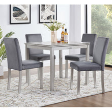 Load image into Gallery viewer, 5 Pieces Wooden Dining Table Set, Square Table And 4 Upholstered Chairs
