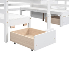 Load image into Gallery viewer, Full over Full Size Bunk with staircase,the Down Bed can be Convertible to Seats and Table Set,White
