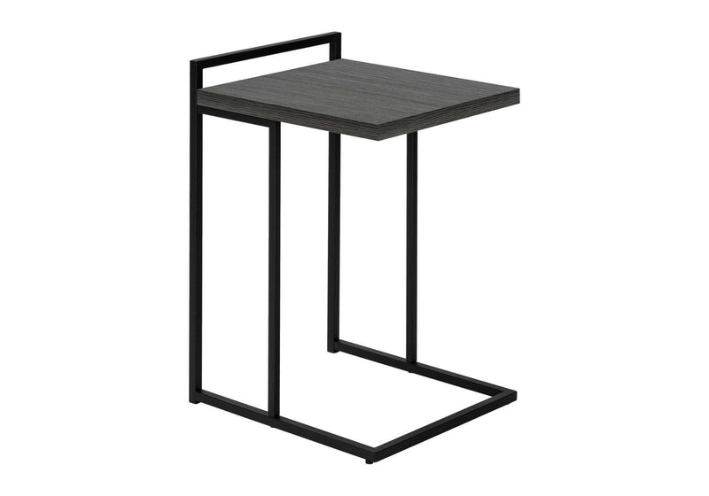 Wood And Metal End Table - Gray / Black