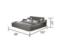 Load image into Gallery viewer, Zoya Smart Multifunctional Queen Size Bed Made with Wood in Gray
