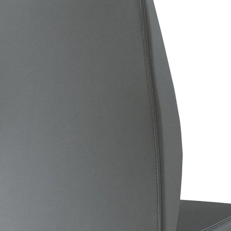 Upholstered Faux Leather Dining Room Side Chairs (Set of 2) - Gray