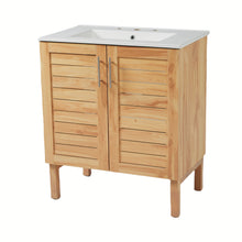 Load image into Gallery viewer, Bathroom Vanity With Ceramic Sink, Freestanding Cabinet - Antique Natural / Brown
