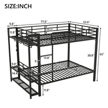 Load image into Gallery viewer, Bunk Bed With Storage Shelves, Clothes Hooks, LED Light
