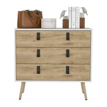 Load image into Gallery viewer, 3 Drawer Dresser - White / Natural
