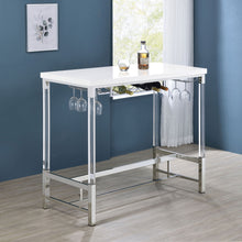 Load image into Gallery viewer, Tonneson - Bar Table With Trestle Base And Wine Storage - White
