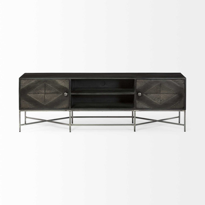 Solid Wood Console Table - Dark Brown