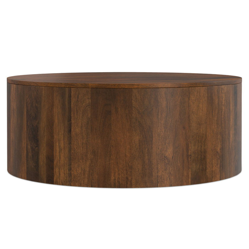 36" Solid Wood Round Solid Coffee Table - Brown
