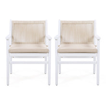 Load image into Gallery viewer, Outdoor Acacia Wood Patio Dining Armchair (Set of 2)
