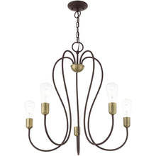 Load image into Gallery viewer, 25'' Five-Light Dimmable Chandelier With Shades - Bronze

