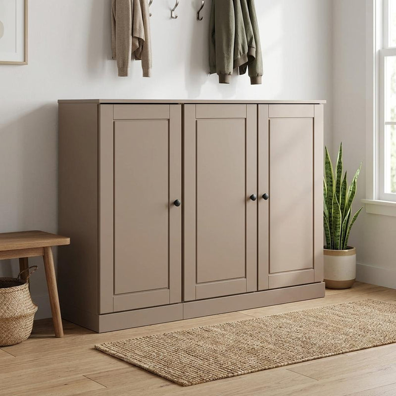 Solid Woodshoe Storage Cabinet (755970) - Beige