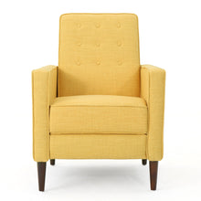 Load image into Gallery viewer, Mid - Century Modern Recliner With Button Tufted Waffle Stitch - Yellow
