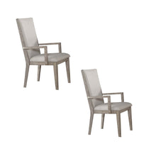 Load image into Gallery viewer, Fabric And Solid Wood Dining Arm Chairs (Set of 2) - Gray
