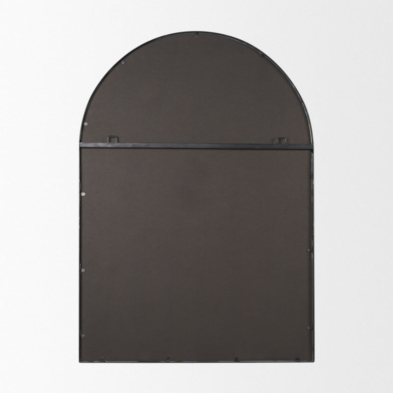 48'' Metal Arch Framed Accent Mirror - Black