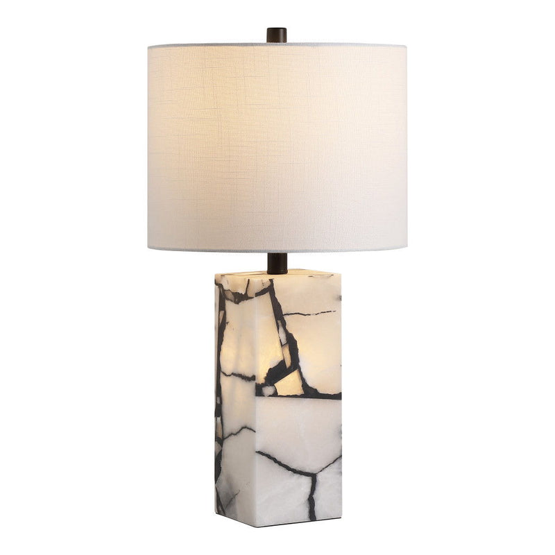 Table Lamp With Drum Shade - White / Black
