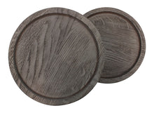 Load image into Gallery viewer, 19" Solid Wood And Iron Round Double Tray Top End Table - Natural And Black
