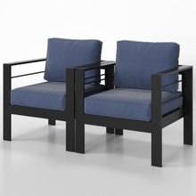 Load image into Gallery viewer, Modern All-Weather Patio Armchairs With Thick Cushions (Set of 2)
