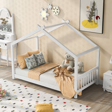 Load image into Gallery viewer, House Platform Bed With Headboard And Footboard, Roof Design
