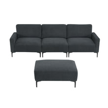 Load image into Gallery viewer, [VIDEO provided] [New] 103.5*59&quot; Modern L-shaped Sectional Sofa, 4-seat Velvet Fabric Couch Set with Convertible Ottoman,Freely Combinable Sofa for Living Room, Apartment, Office,Apartment,2 Colors
