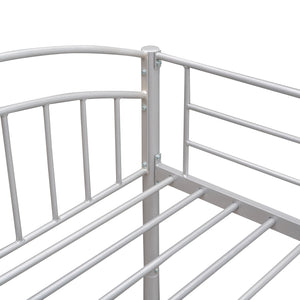 Twin Over Twin Metal Bunk Bed,Divided into Two Beds(Silver){OLD SKU:MF280424AAN}