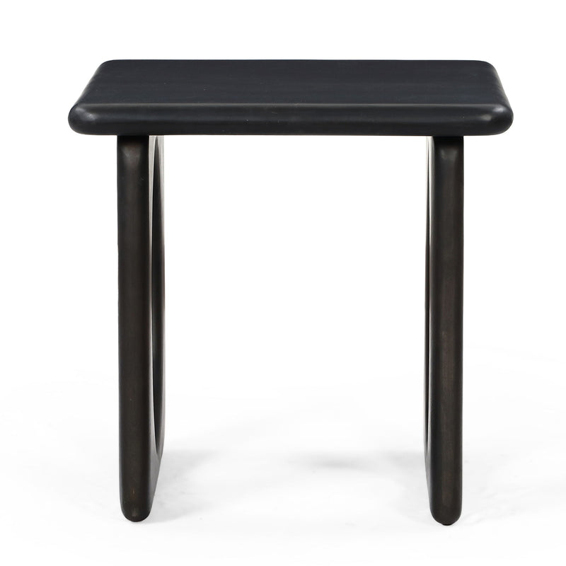 Square Sled End Table - Espresso / Walnut