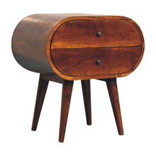 Load image into Gallery viewer, Large Chestnut Circular Bedside
