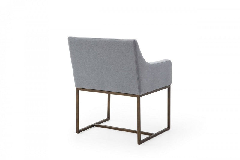 Upholstered Fabric Dining Chair With Arm - Gray