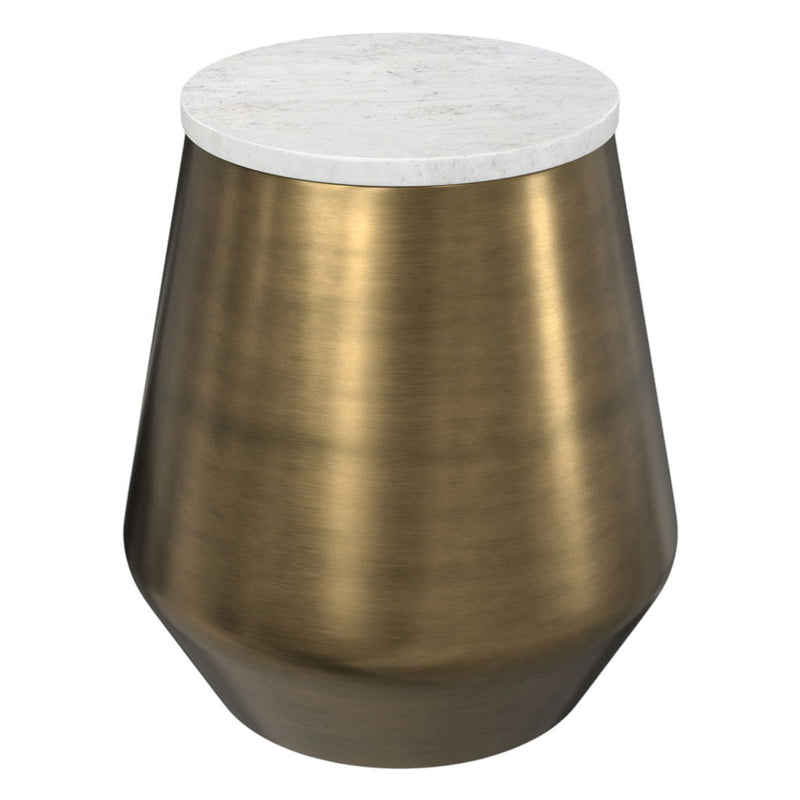 Iron Round End Table - Antiqued Brass