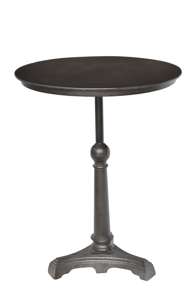 30" Iron Round Pedestal End Table - Brown