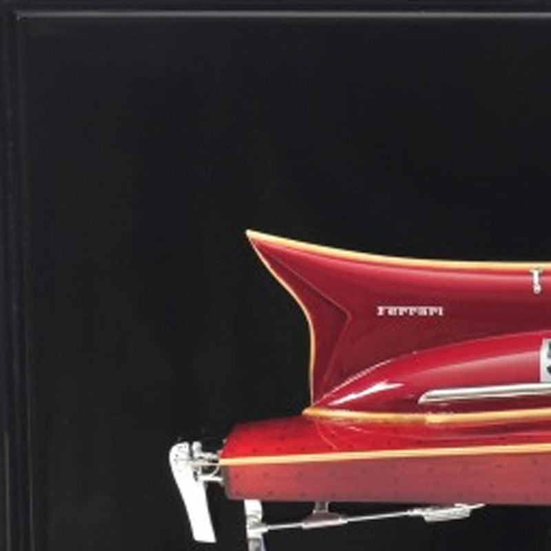 Ferrari Hydroplane Half Hull Boat Hand Painted Decorative Boat - Black / Red