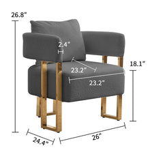 Load image into Gallery viewer, Modern Decorative Chair Teddy Fleece Upholstered And Metal Foot
