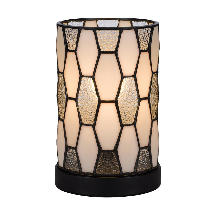 Abstract Tiffany Lamp With Cylinder Shade - Bronze