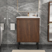 Load image into Gallery viewer, Bathroom Vanity With Ceramic Sink, Floor-Standing Design, Soft-Closing Drawers
