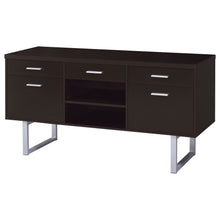 Load image into Gallery viewer, 5 Drawer Credenza With Open Shelving - Cappuccino
