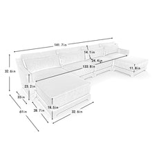 Load image into Gallery viewer, Stylish Sofa With Ottoman And Lumbar Pillows, Ergonomic Design
