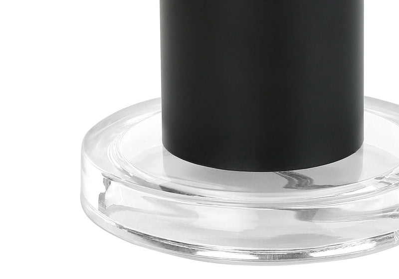 Metal And Acrylic Cylinder Table Lamp With Black Drum Shade - Black