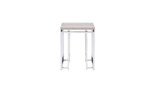 Load image into Gallery viewer, Manufactured Wood And Metal Square End Table - Chrome And Natural Oak
