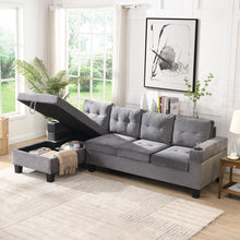 Load image into Gallery viewer, Modern Sectional Sofa Set With L Shape Chaise Lounge And Storage
