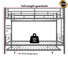 Load image into Gallery viewer, Bunk Bed Twin over Twin with Trundle Black,CPC Certified,No Box Spring Needed,Heavy Duty,Easy to assemble
