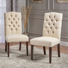 Load image into Gallery viewer, Harriet - Tufted Dining Chair Set Modern Farmhouse Style - Ivory Linen
