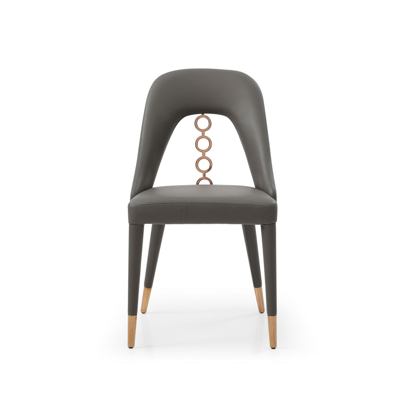 Upholstered In Faux Leather Dining Side Chairs (Set of 2) - Gray
