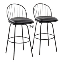 Load image into Gallery viewer, Riley - Claire Farmhouse Fixed Height Barstool With Swivel With Round Footrest (Set of 2)
