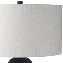 Load image into Gallery viewer, 30" Ceramic Round Bedside Lamp With Cream Drum Shade -Black

