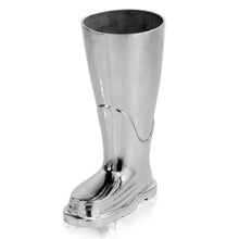 Load image into Gallery viewer, Buffed Firefighter Boot Umbrella Stand Sculpture - Silver
