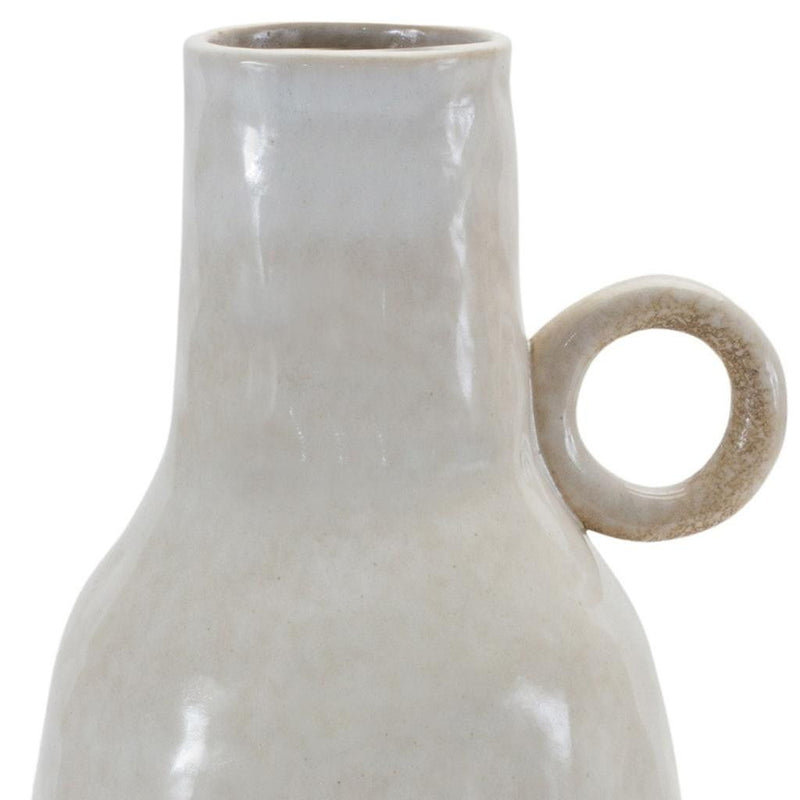Round Table Vase - Gray / White