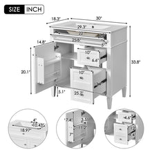 Load image into Gallery viewer, Bathroom Vanity With Top Sink, 2 Drawers &amp; Tip Out Drawer

