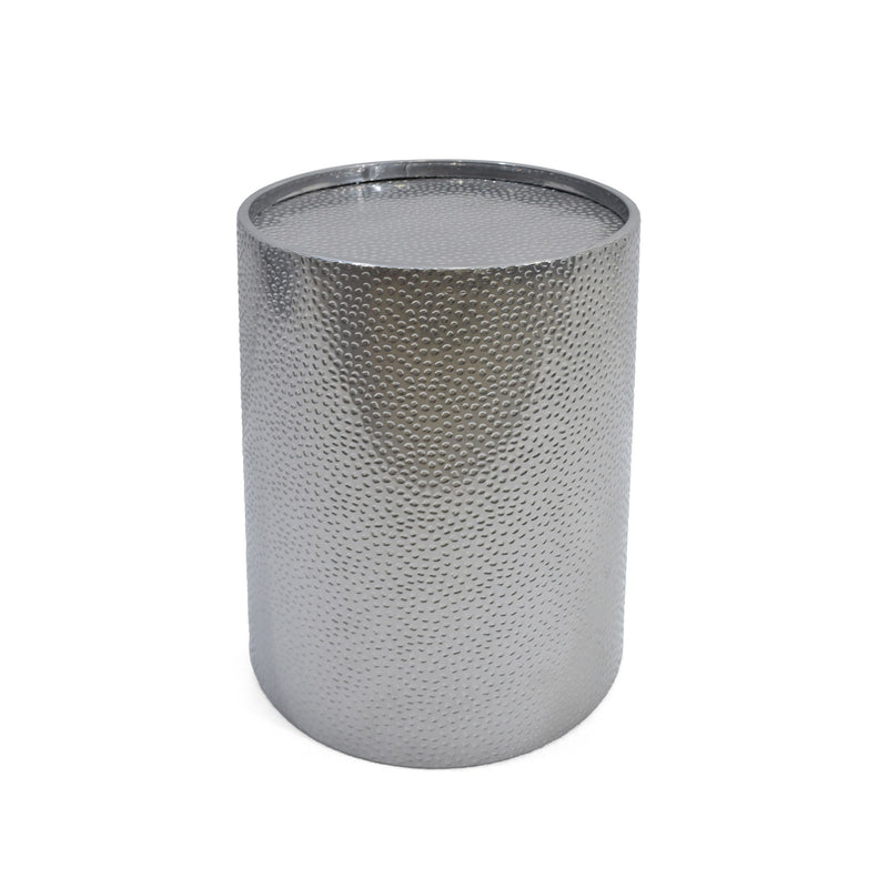 Iron Round Pedestal End Table - Silver